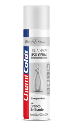 Chemicolor - Spray de Uso Geral - 400ml - Branco Brilhante