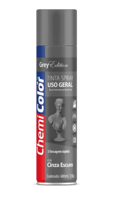 Chemicolor - Spray de Uso Geral - 400ml - Cinza Escuro Brilhante
